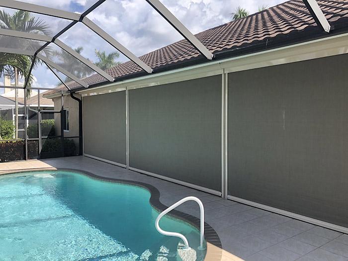 Custom hurricane screen fabric and options